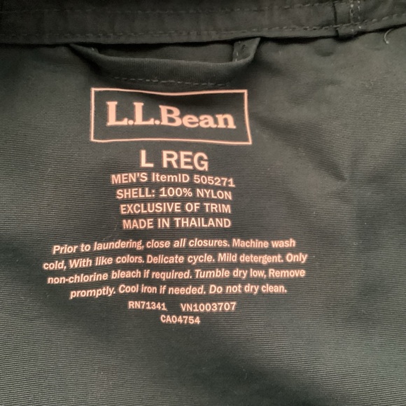 L.L. Bean Blue and Green Windbreaker Mountain Classic Jacket Men’s size Large - Picture 7 of 11